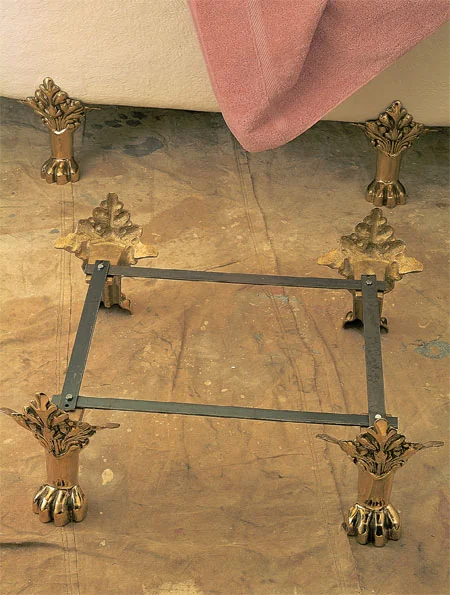 Clawfoot bathtub replacement feet strap system