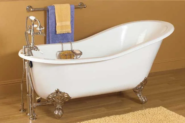 New white acrylic clawfoot bathtub