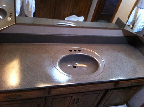 Edmond Bathtub Refinishing - Edmond, OK - Vanity in Stone-Fleck Charcoal